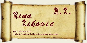 Mina Kiković vizit kartica